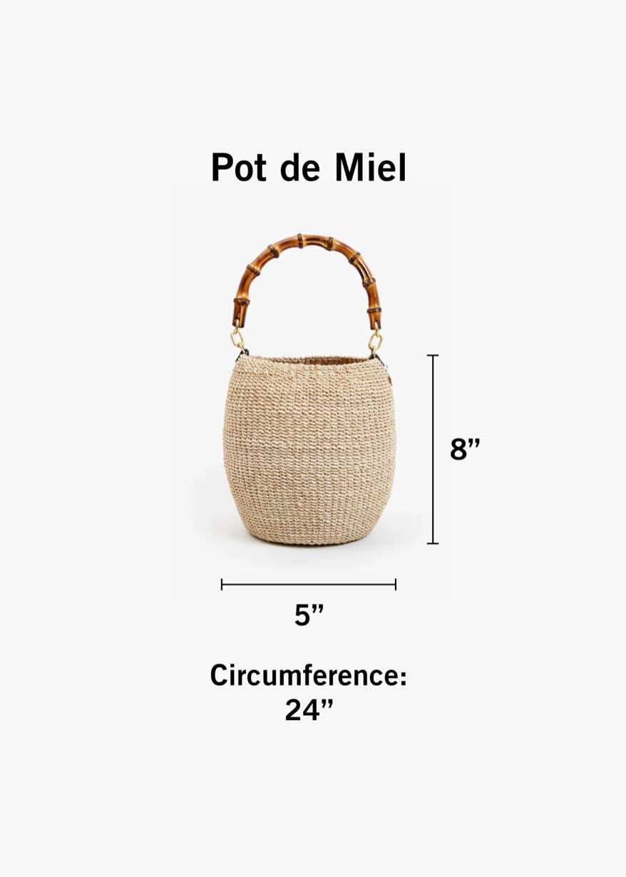 clare v womens Straw Pot De Miel Bag in Cream