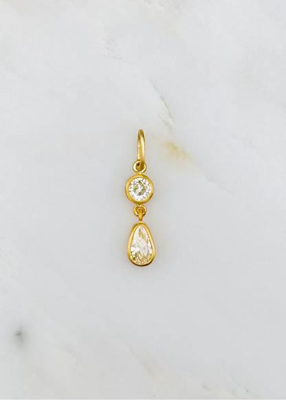 darius fine jewelry 18k yellow gold One-of-a-Kind Diamond Gem Drop Pendant