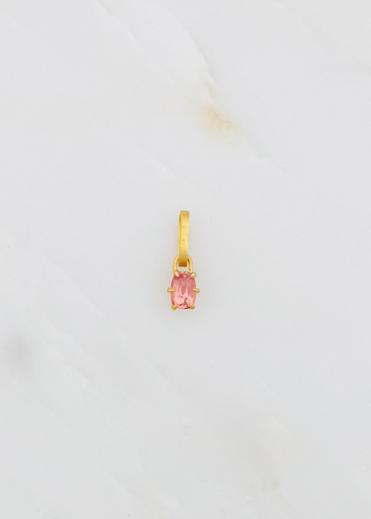 darius fine jewelry 18k yellow gold One-of-a-Kind Padparadscha Sapphire Claw Pendant