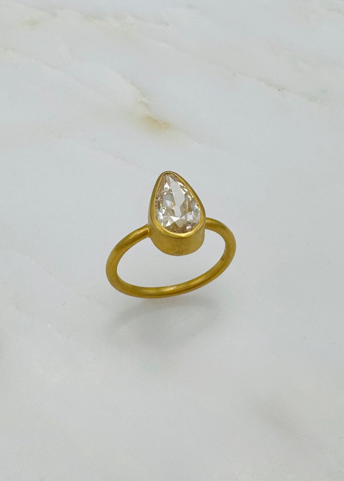 darius fine jewelry 18k yellow gold One-of-a-Kind Pear Light Brown Diamond Gem Fairy Band
