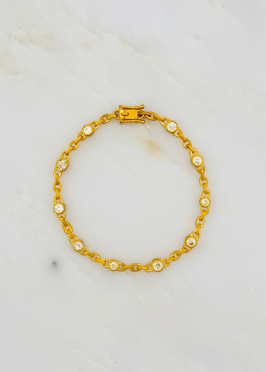 darius jewels fine jewelry 18k yellow gold One-of-a-Kind Old Mine Cut Yellow Diamond Fairy Chain Bracelet