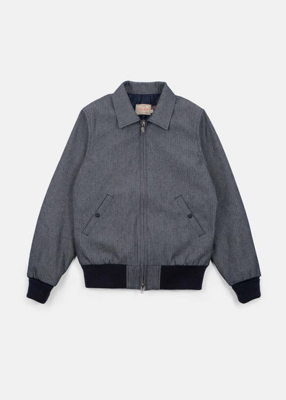 dehen1920 mens Weekender Jacket in Indigo Herringbone Denim