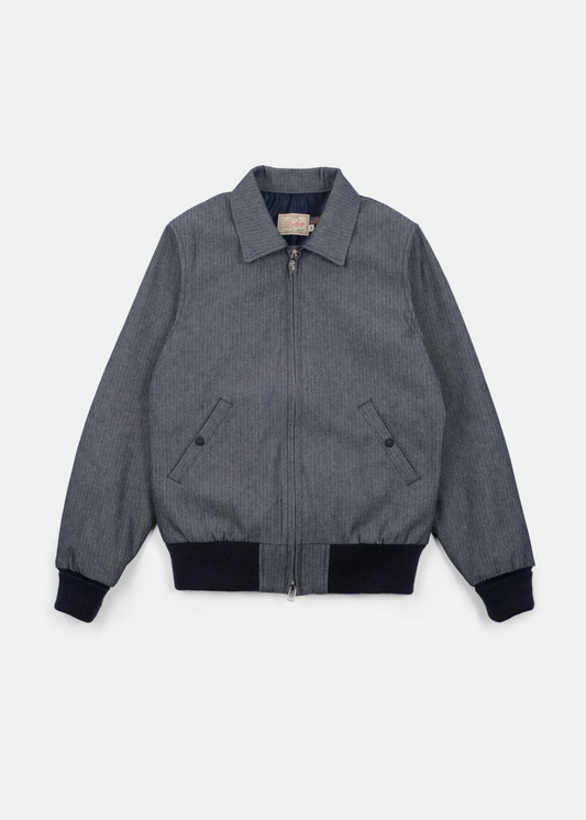dehen1920 mens Weekender Jacket in Indigo Herringbone Denim