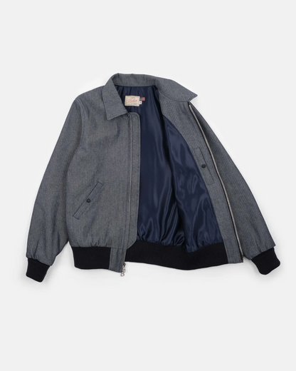 dehen1920 mens Weekender Jacket in Indigo Herringbone Denim