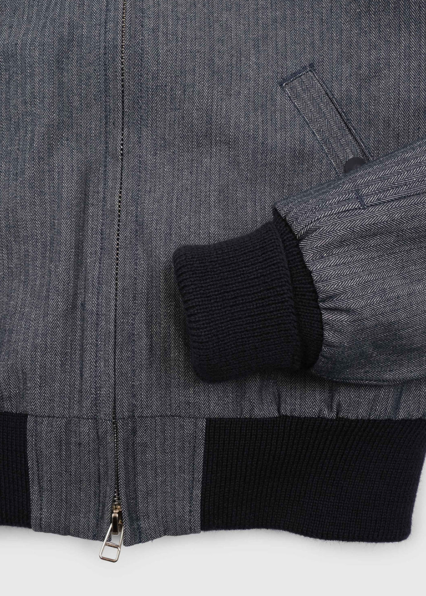 dehen1920 mens Weekender Jacket in Indigo Herringbone Denim