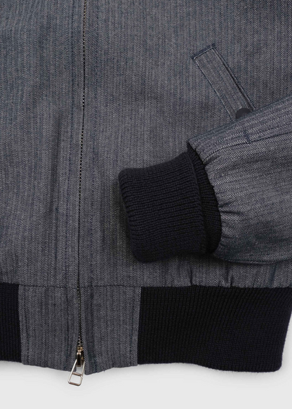 dehen1920 mens Weekender Jacket in Indigo Herringbone Denim