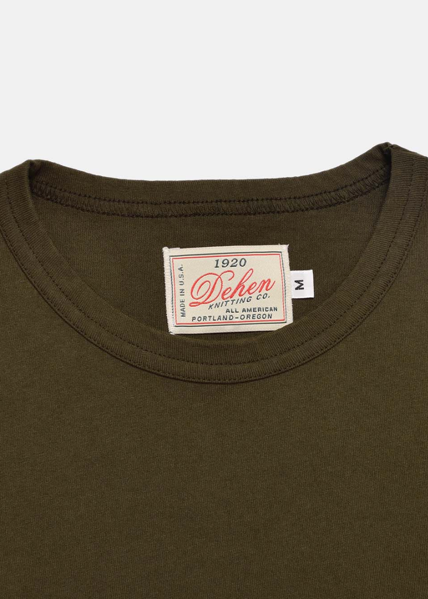 dehen 1920 mens cotton Heavy Duty Tee in Loden