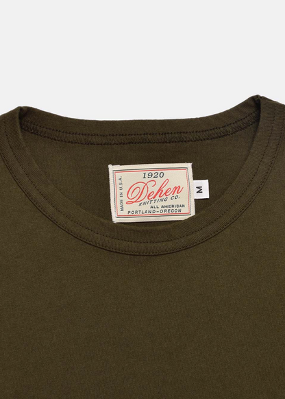 dehen 1920 mens cotton Heavy Duty Tee in Loden