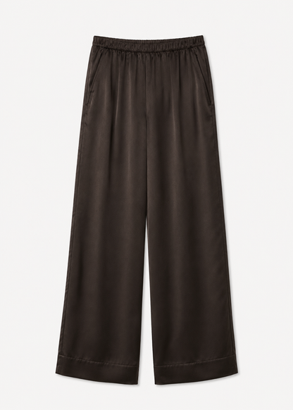 enza costa Silk Satin Everywhere Pant in Olive Bronze