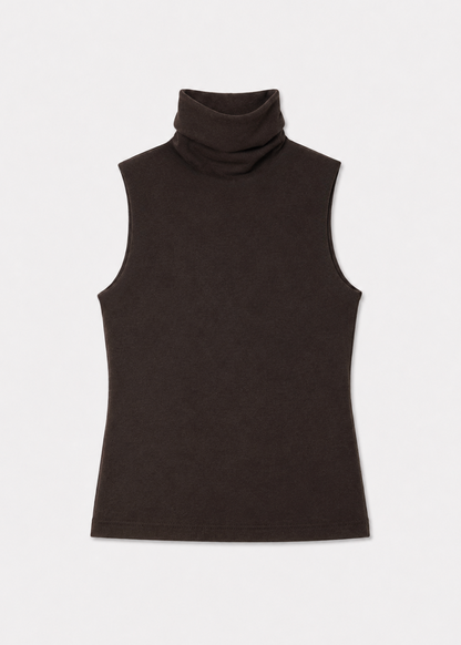 enza costa womens Cashmere Jersey Shell in Dark Brown