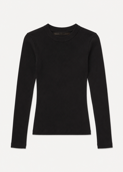 enza costa womens Cashmere Rib Crew in Black