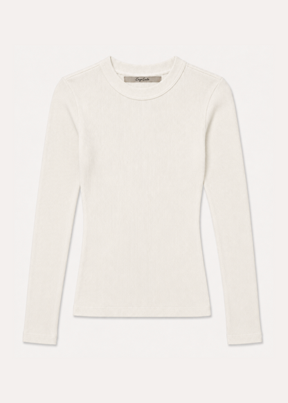enza costa womens Cashmere Rib Crew in Off White