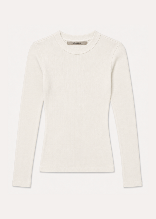 enza costa womens Cashmere Rib Crew in Off White