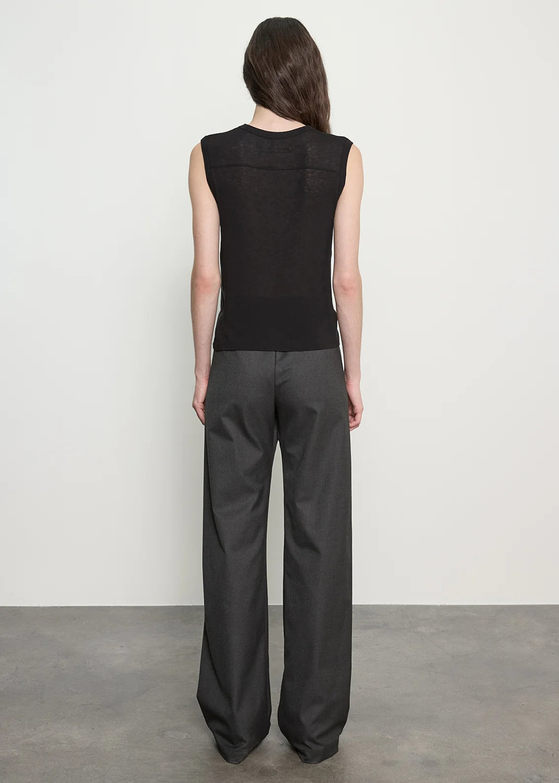 person wearing enza costa womens Suiting Everywhere Pant in Dark Charcoal
