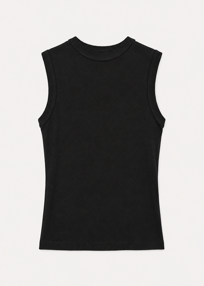 enza costa womens Supima Cotton New Classic Sleeveless Tee in Black