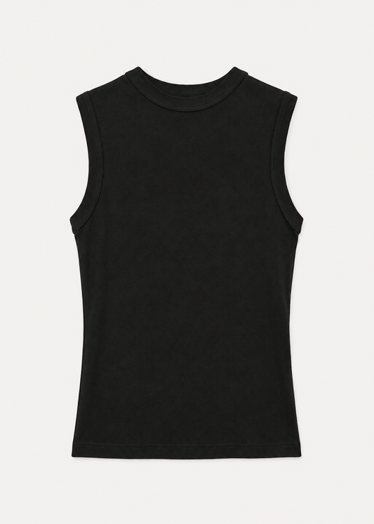 enza costa womens Supima Cotton New Classic Sleeveless Tee in Black