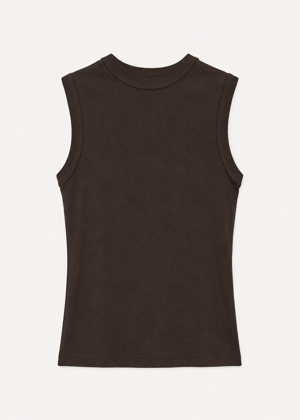 enza costa womens Supima Cotton New Classic Sleeveless Tee in Espresso