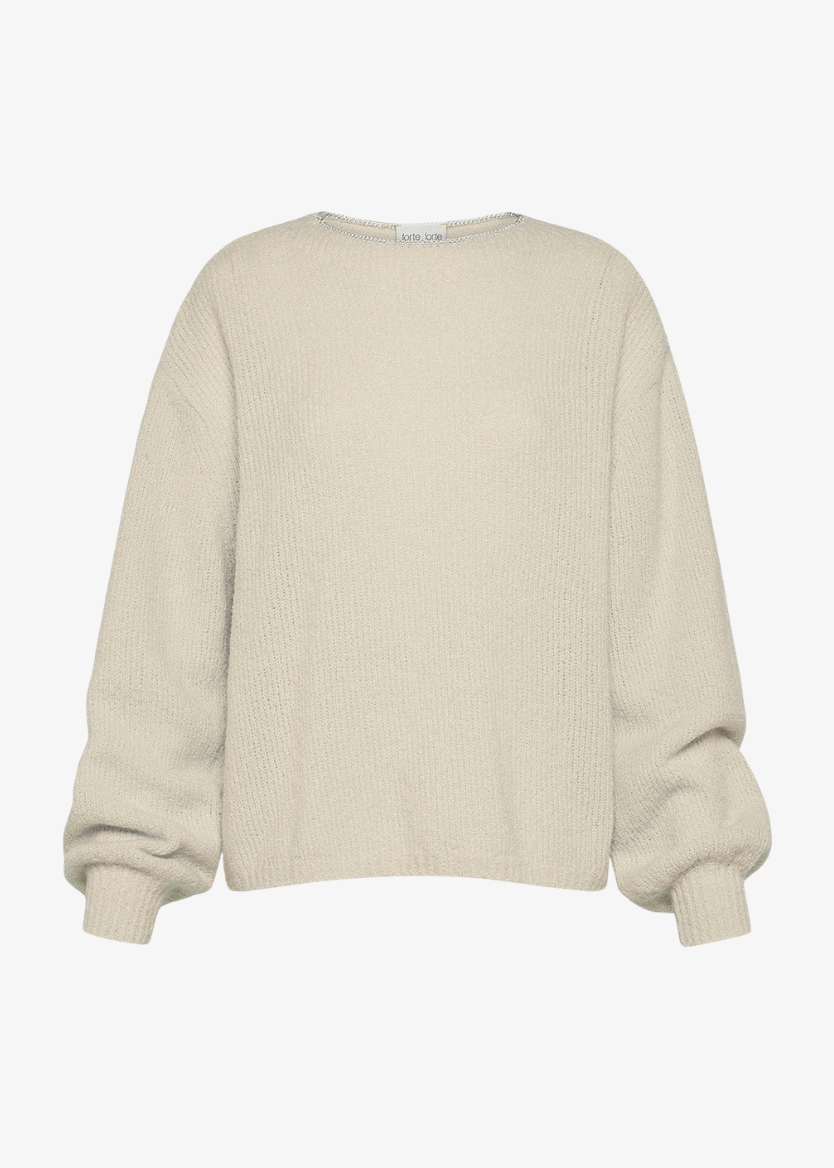 forte forte 14648_myknit Cashmere Bouclé Knit Sweater in Beurre