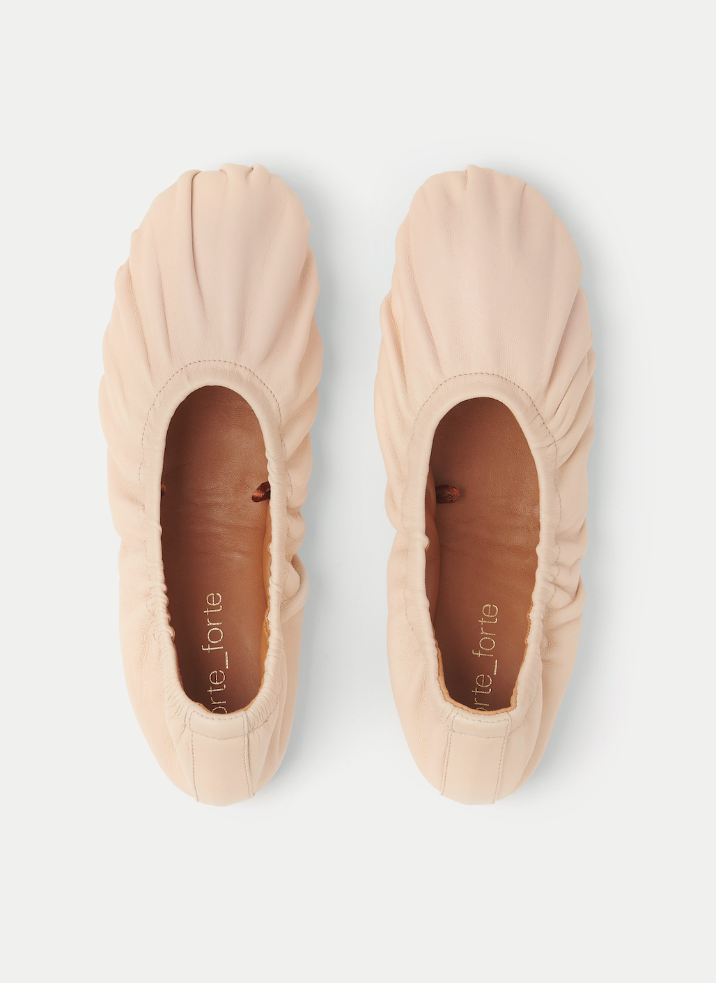 forte forte 14697 Nappa Leather Ballerina Flats with Laces