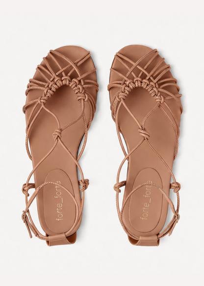 forte forte 14702 womens Flat Nappa Leather Sandals in Mousse brown
