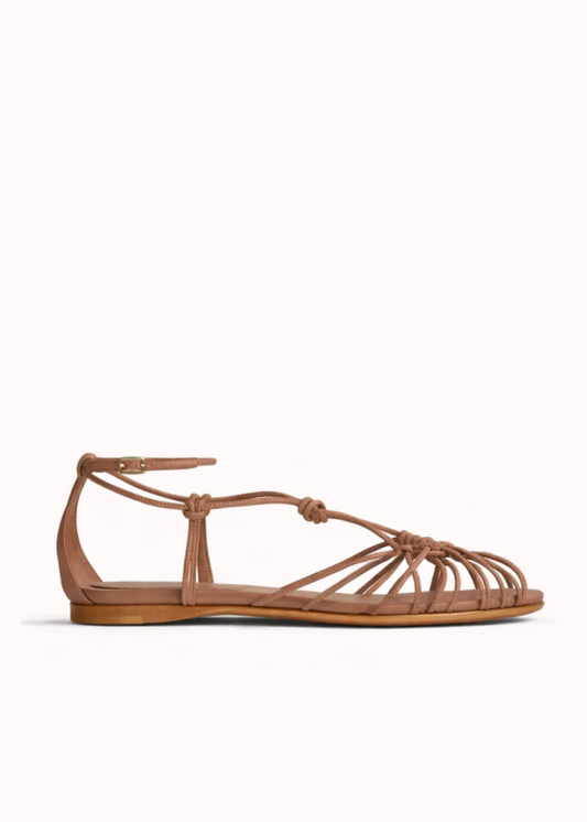forte forte 14702 womens Flat Nappa Leather Sandals in Mousse brown