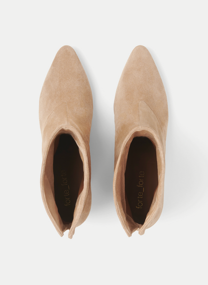 forte forte 14705 Suede Ankle Boot in Sand