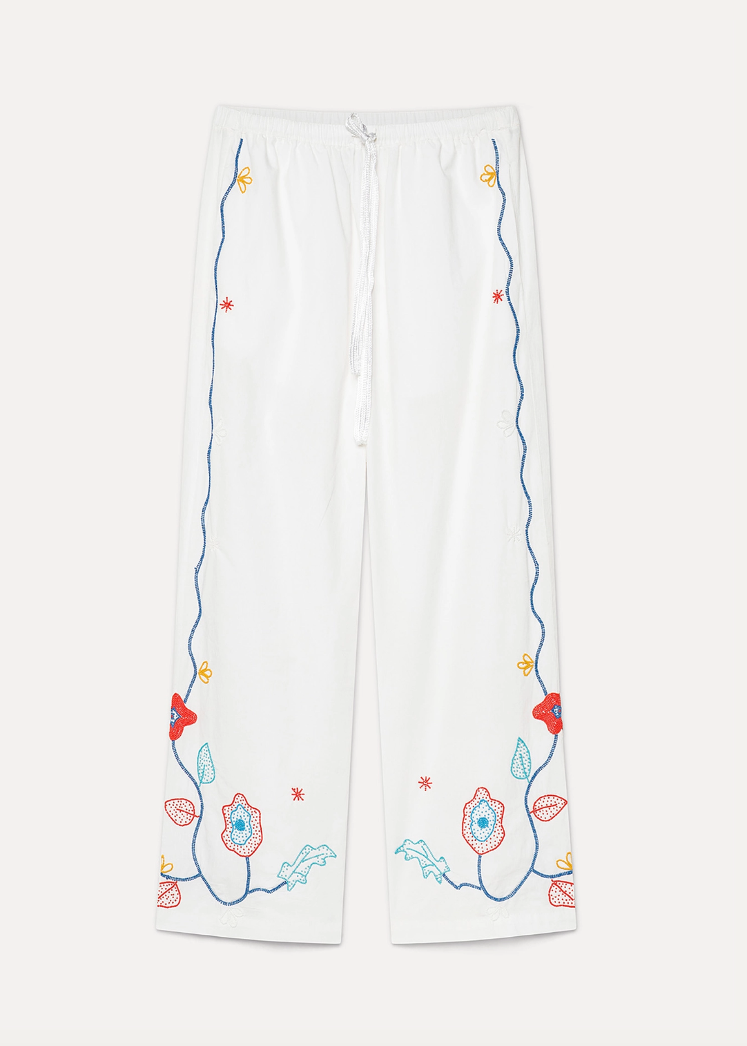 forte forte 14848 Poplin Trousers with “Broderie en Rêve” Embroidery