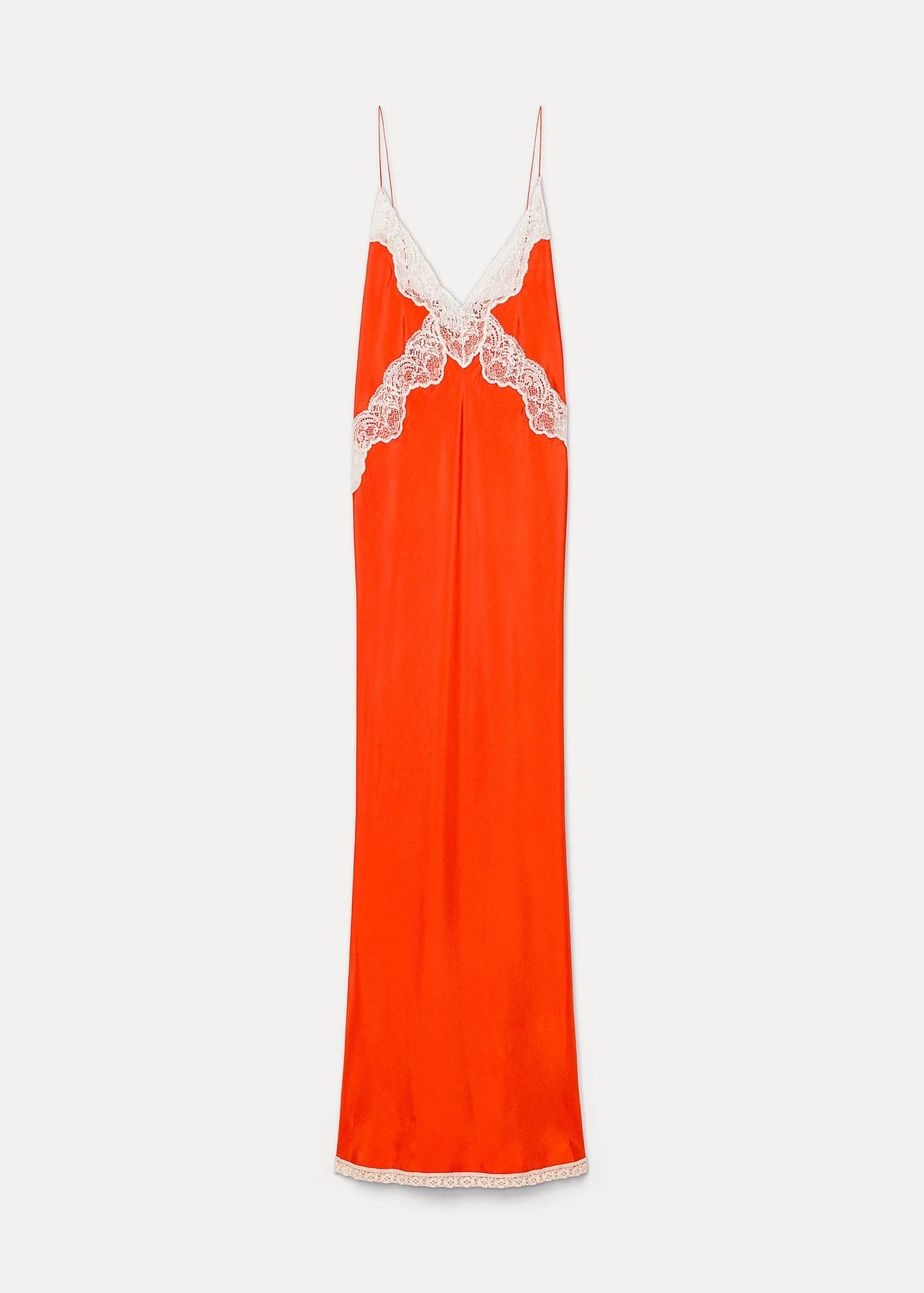 forte forte 14856 Slip Dress with Lace in Rouge