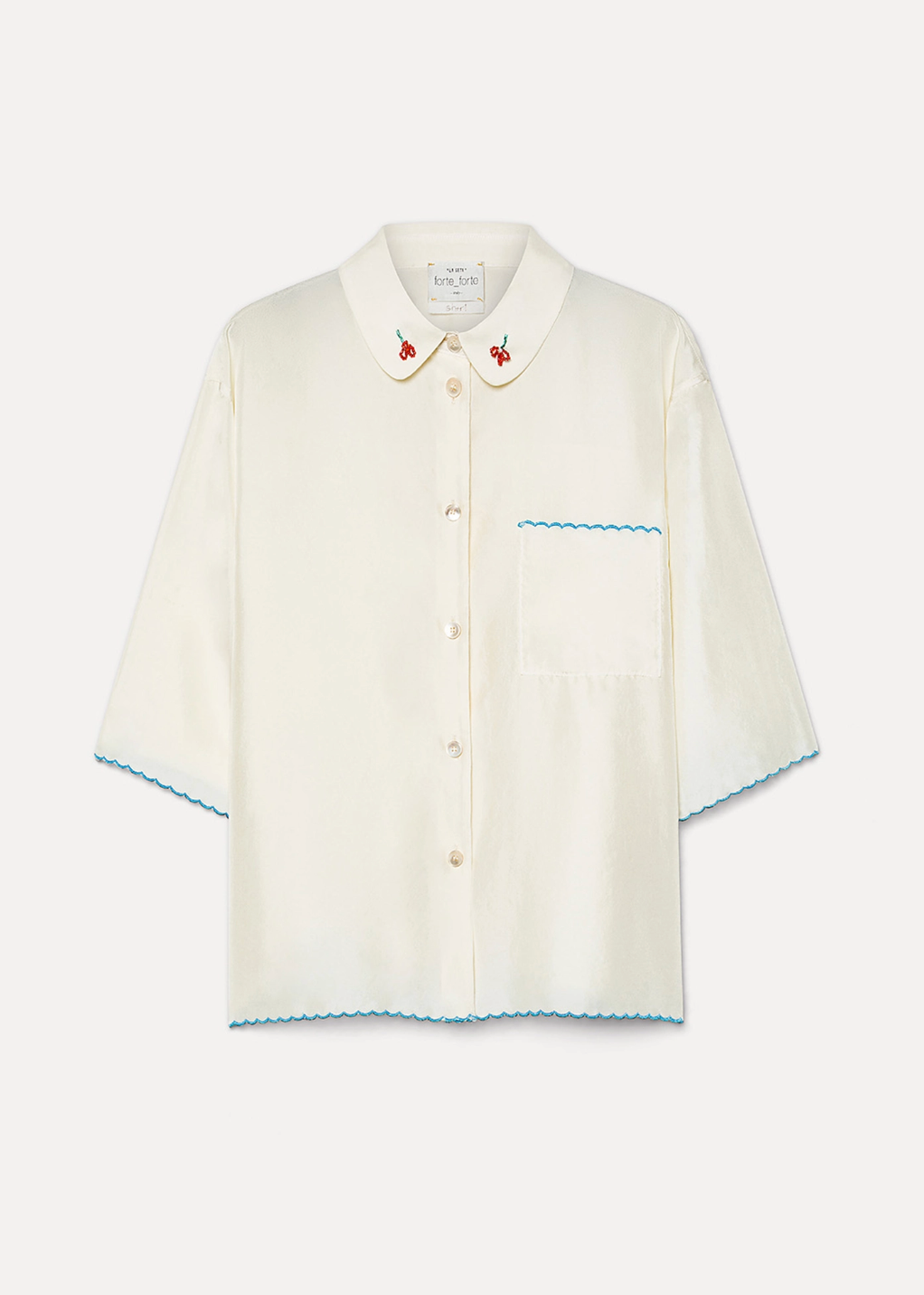 forte forte 14932 Habotai Silk Half-Sleeve Shirt
