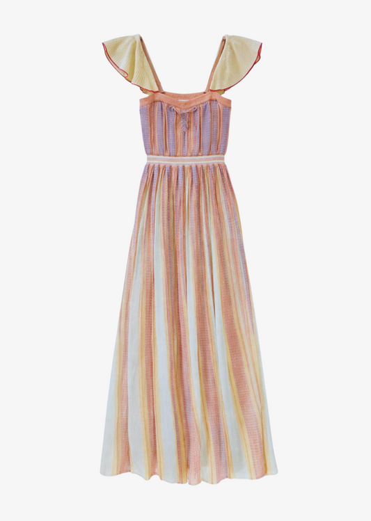 forte forte 14940 Les Folies Lamé Intarsia chic inlay dress