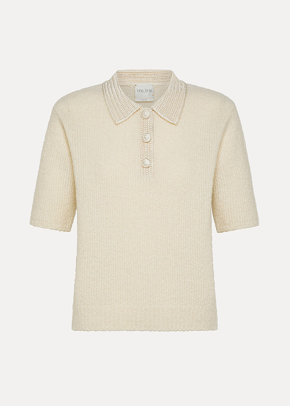 forte forte Cashmere Polo Shirt in Beurre 14649_myknit