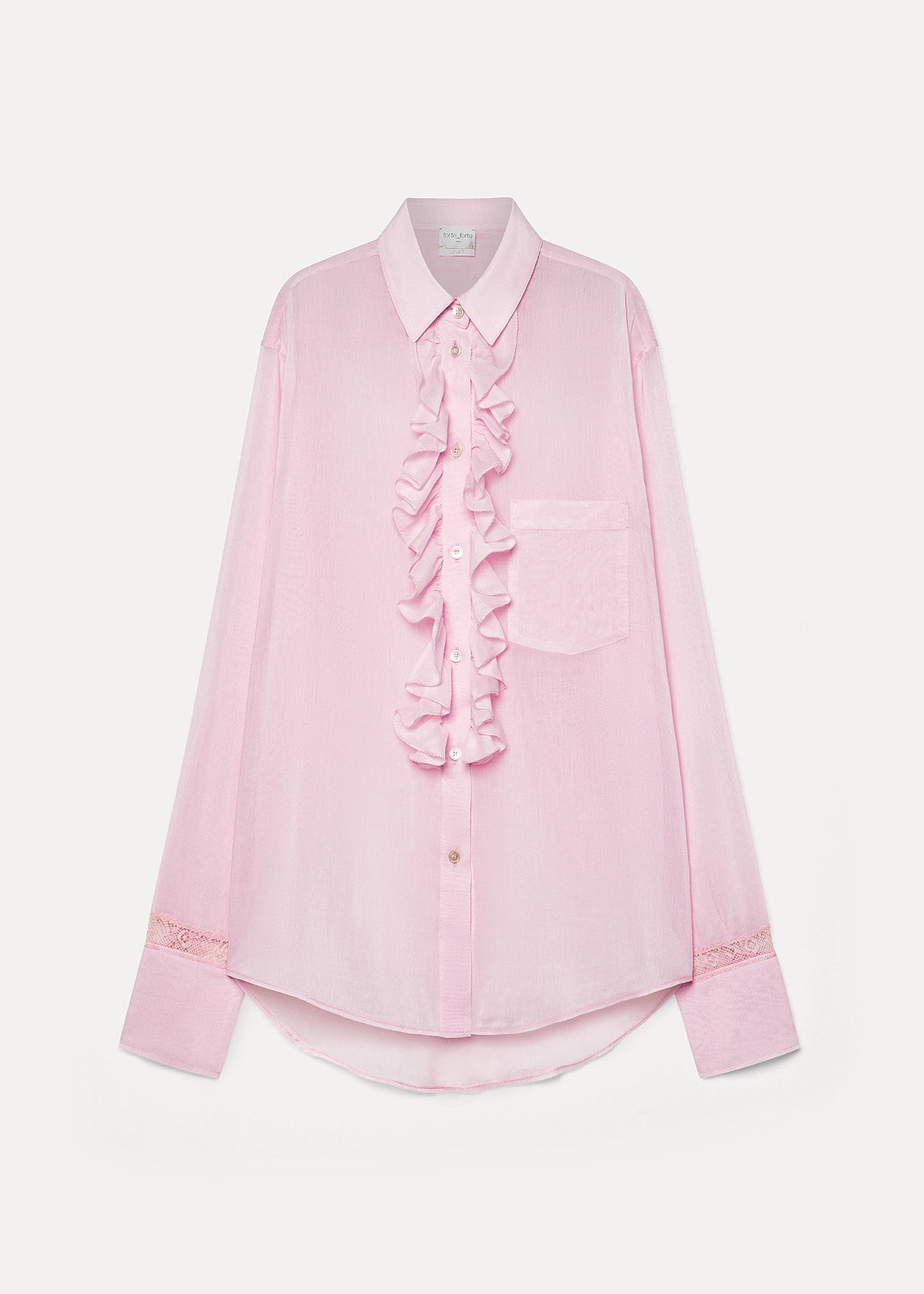 forte forte Cotton Silk Voile and Lace Shirt 14906