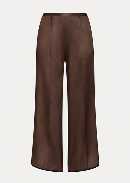 forte forte Cropped Trousers in Chocolate Envers Satin