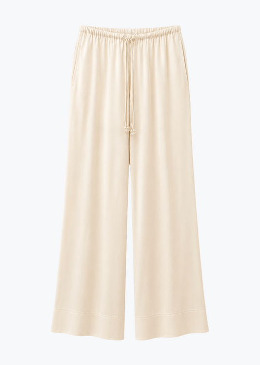forte forte womens Chic Envers Satin Pajama Pants rice white beige