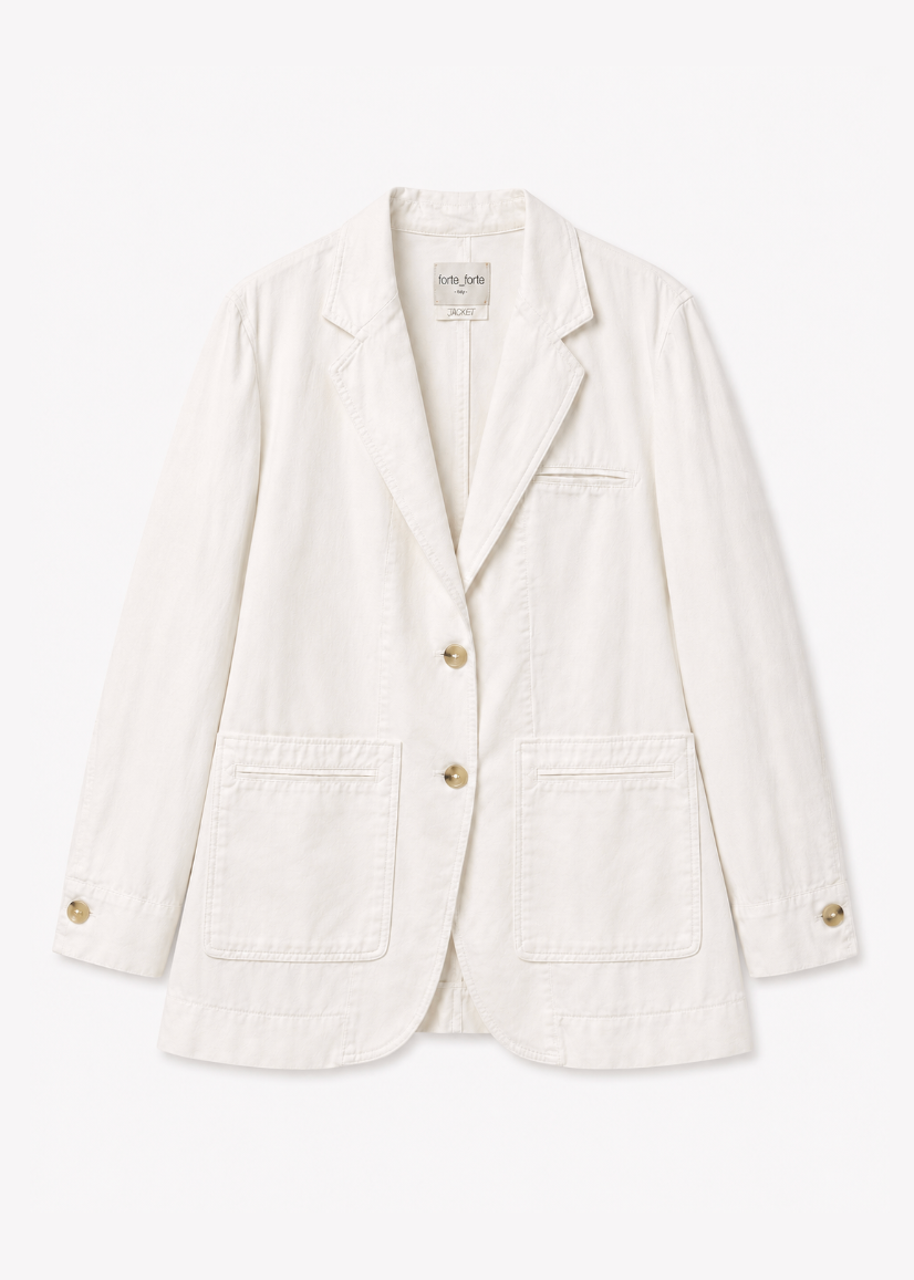 forte forte womens Cotton Gabardine Work Jacket puro white