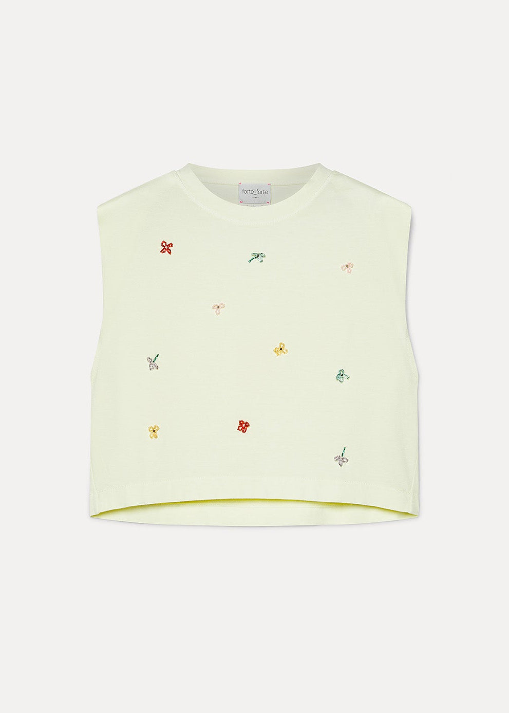 forte forte womens Cotton Jersey Top with “Petites Fleurs” Embroidery 14930bis