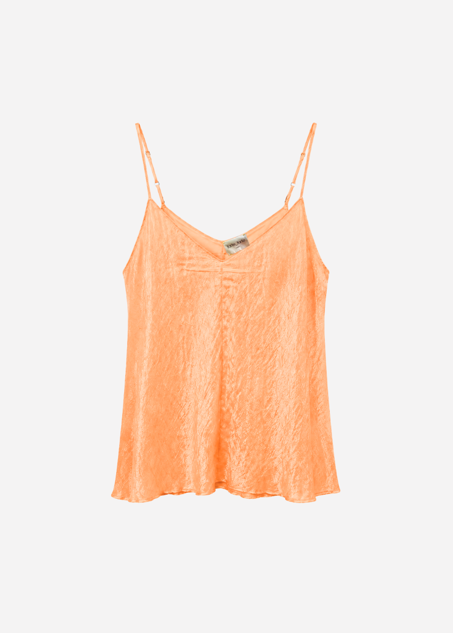 forte forte womens Crinkled Satin Top in Peach pesco