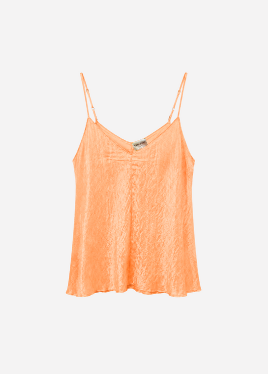 forte forte womens Crinkled Satin Top in Peach pesco