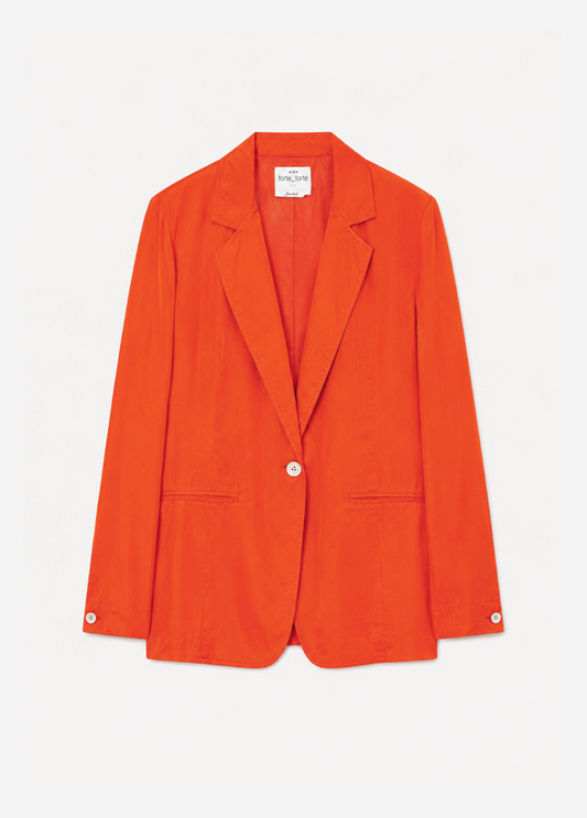 forte forte womens Habotai Silk blazer Jacket in Papavero orange
