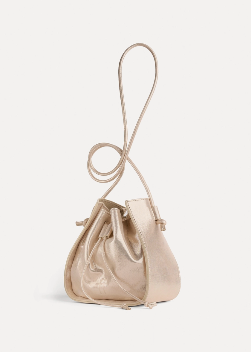 forte forte womens Laminated Leather "My Pepita" Small Bucket Bag 14694