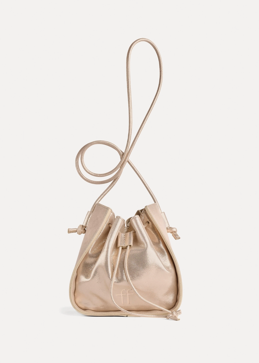 forte forte womens Laminated Leather "My Pepita" Small Bucket Bag 14694
