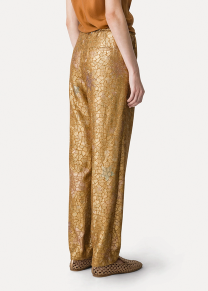 person wearing forte forte womens Lurex Jacquard "Les Folies" Trousers1 4801_mypants