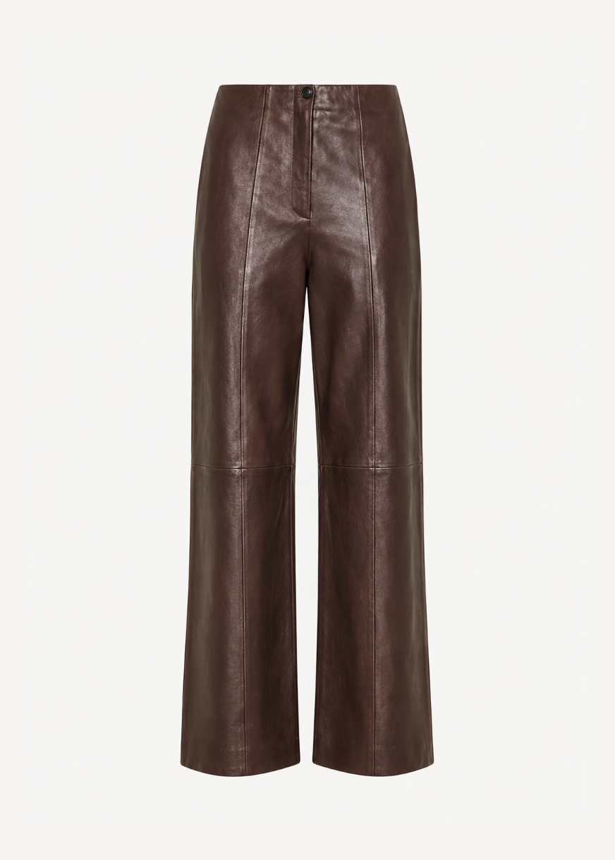 forte forte womens Nappa Leather Trousers in Cacao