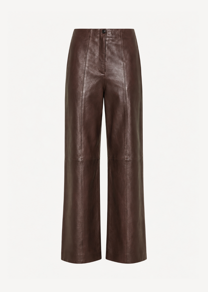 forte forte womens Nappa Leather Trousers in Cacao