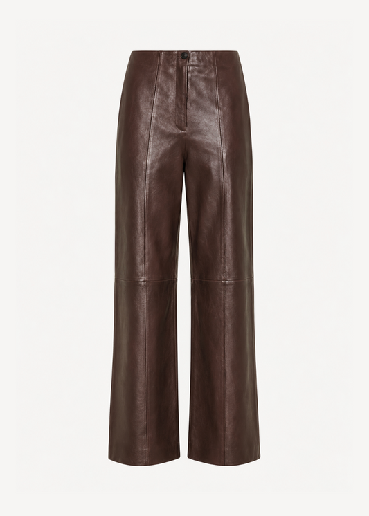 forte forte womens Nappa Leather Trousers in Cacao