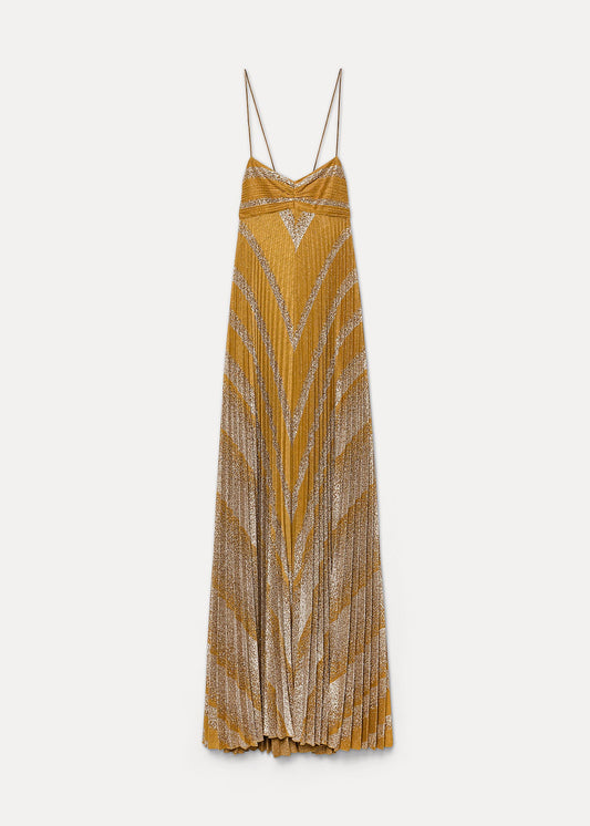 forte forte womens Rising Sun Sunray Plissé Dress