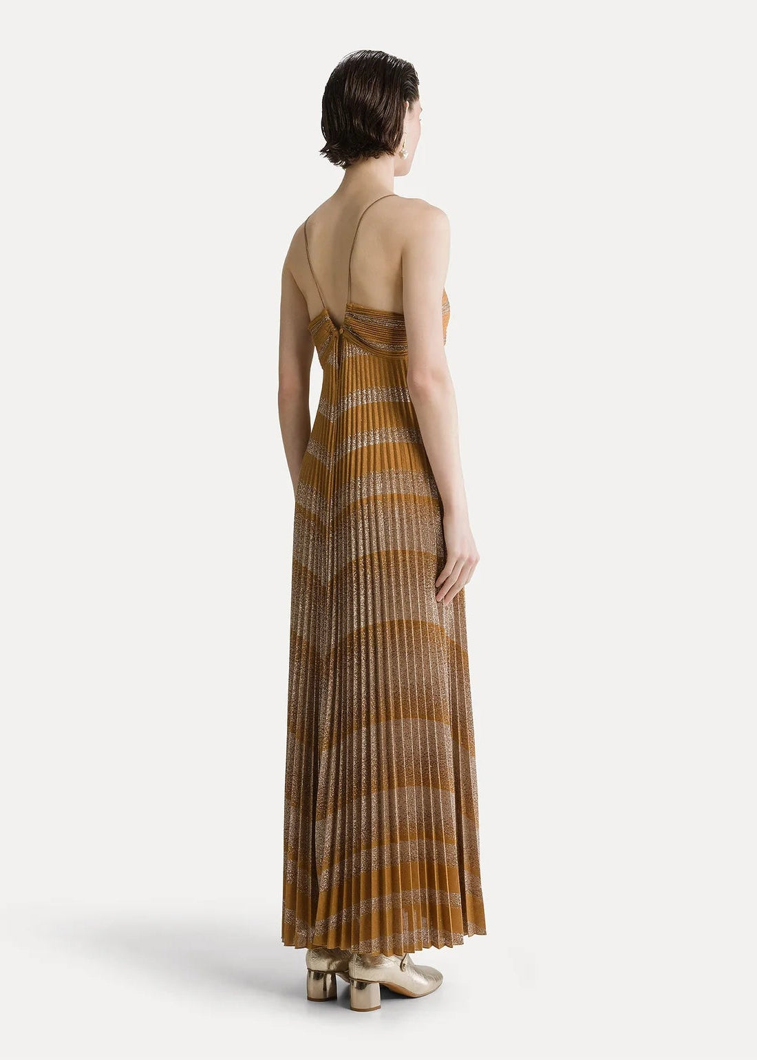 person wearing forte forte womens Rising Sun Sunray Plissé Dress