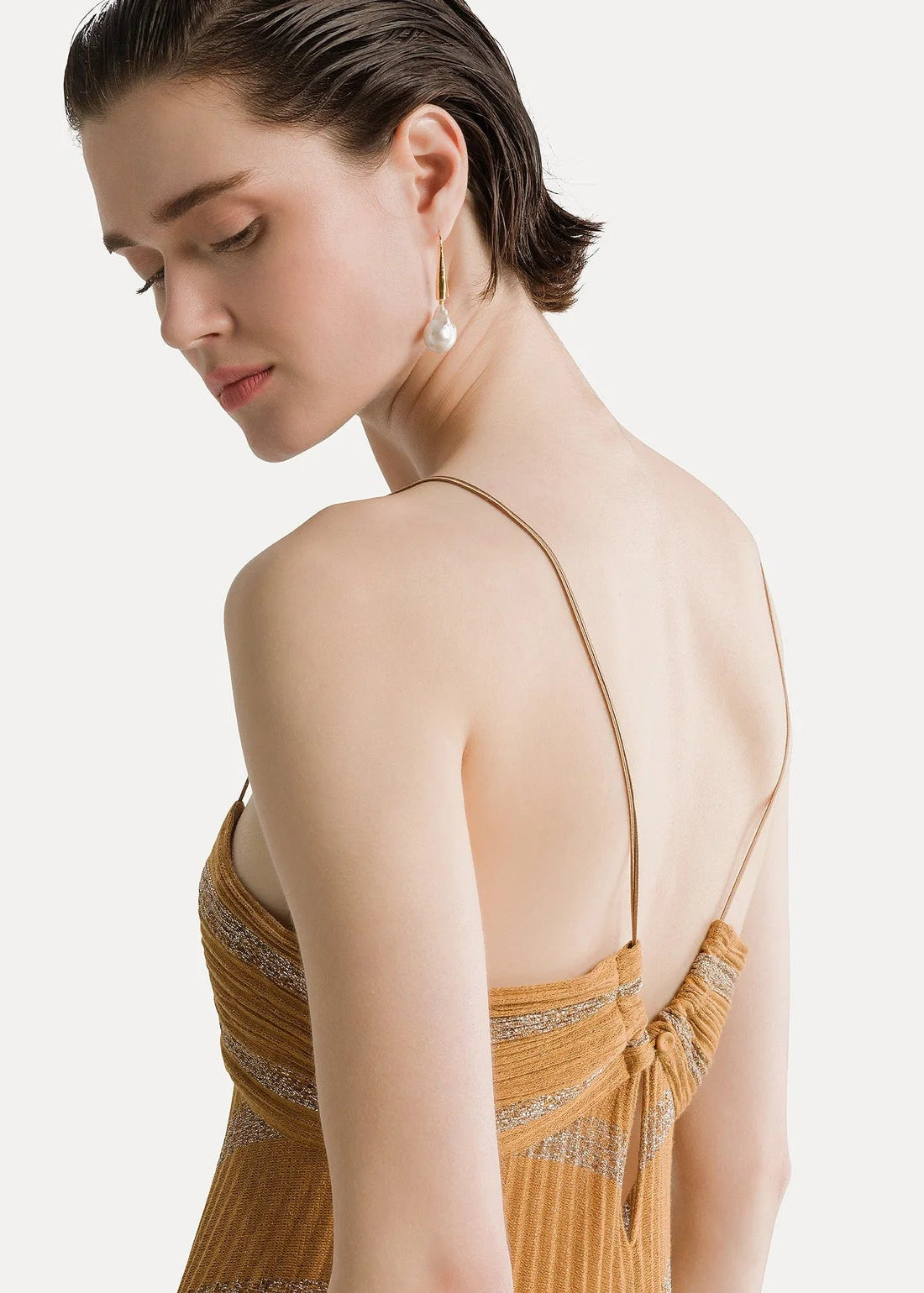 person wearing forte forte womens Rising Sun Sunray Plissé Dress