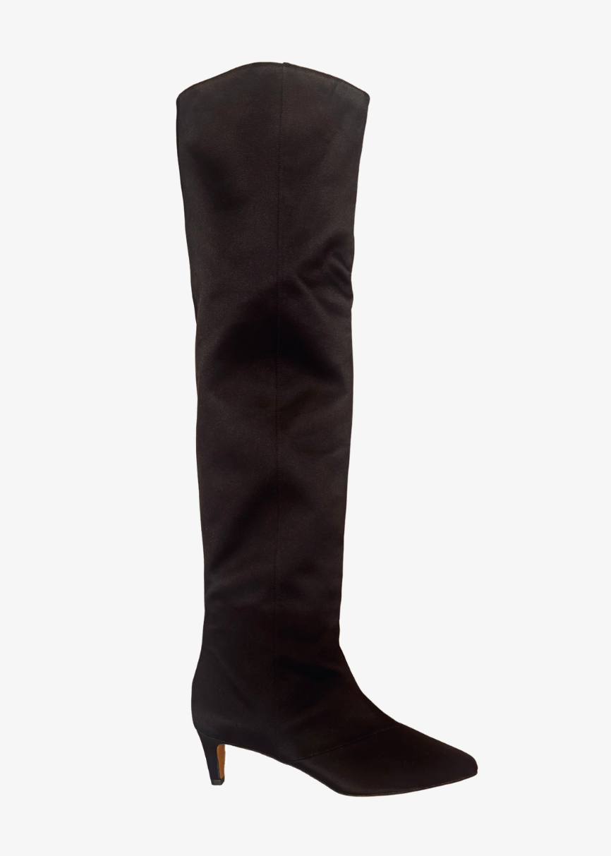 forte forte womens Satin Knee-High Boots