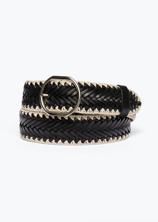 freda salvador Brandy Woven Belt in Black